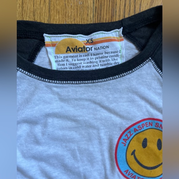 Aviator Nation Jazz Aspen Baseball tee size xs - Picture 2 of 2